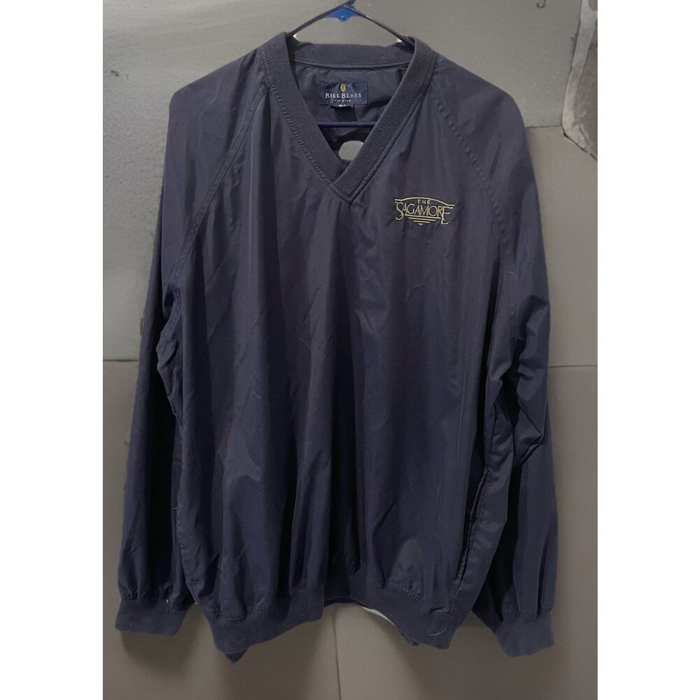 Vintage Bill Blass Premium-The Sagamore-Windbreaker Jacket Size-Medium-Navy Blue